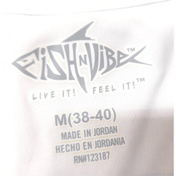 Fish N Vibe White Green Bass Splashing Performance Fishing Graphic Tee (M) 38-40 - Picture 11 of 12